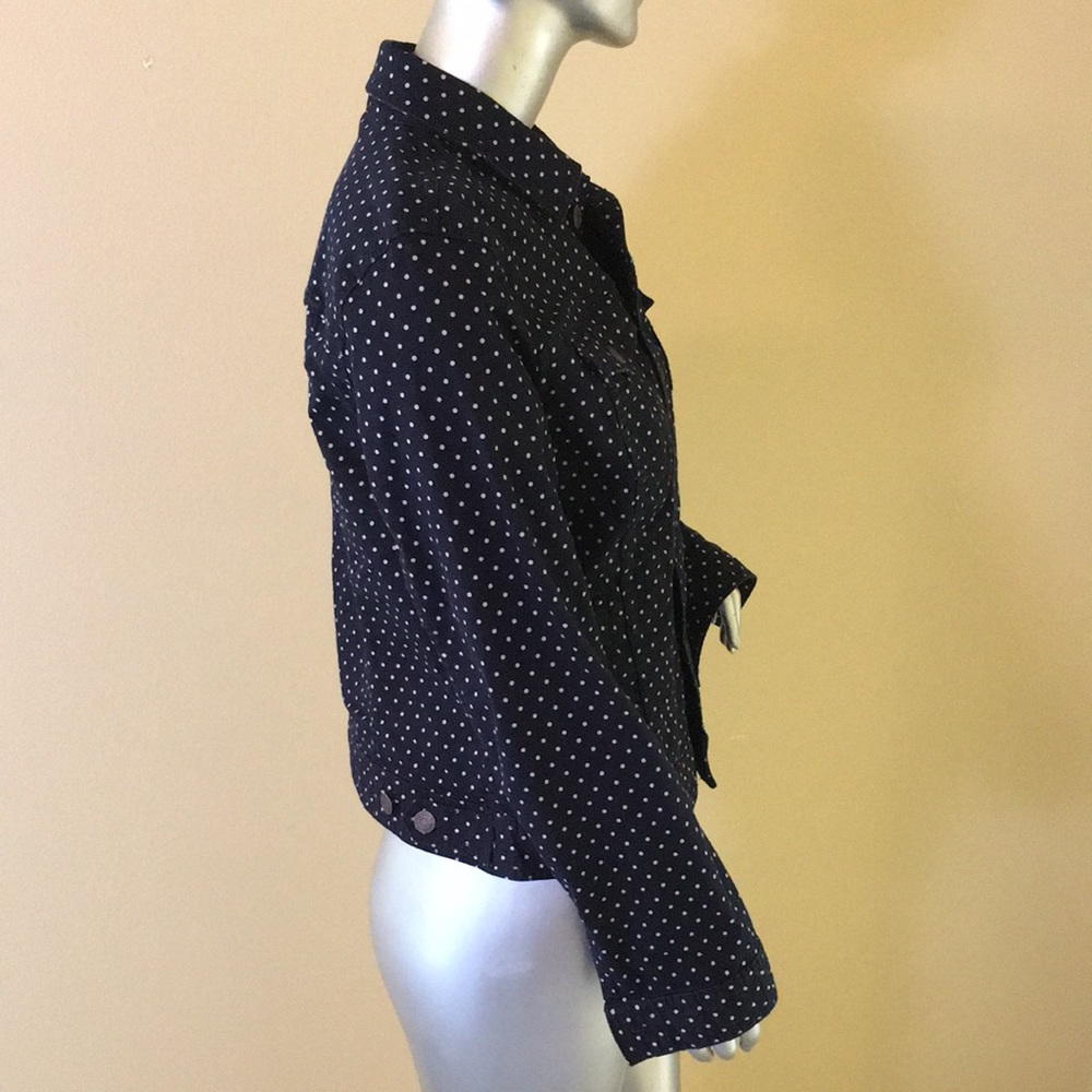 TALBOTS | THE CLASSIC DENIM JACKET-DOT PRINT - Picture 9 of 12